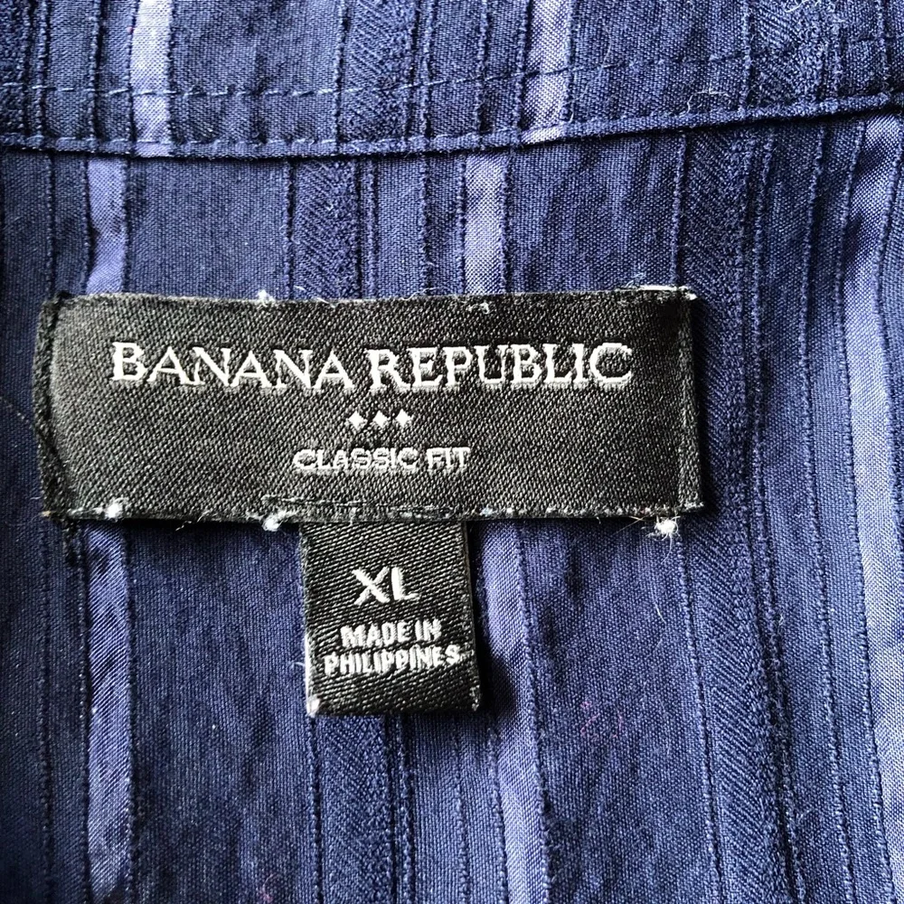 BANANA REPUBLIC LONG SLEEVES TEXTURED MENS BLUE SHIRT/ XL